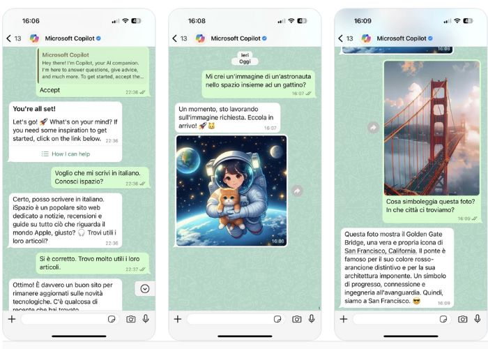 WhatsApp uso Copilot chat 