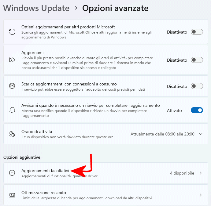 Aggiornamento driver Windows 11