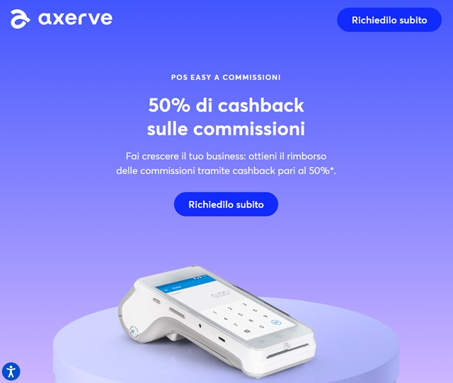 axerve 50 per cento sulle commissioni