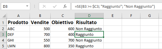 Bloccare celle Excel con riferimento misto