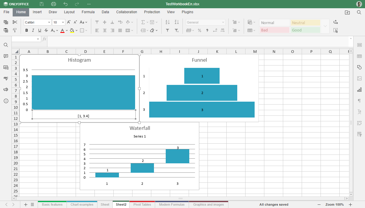 Grafici avanzati ONLYOFFICE Docs 8.2