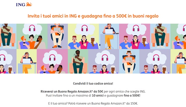 ing 500 euro in buoni regalo amazon