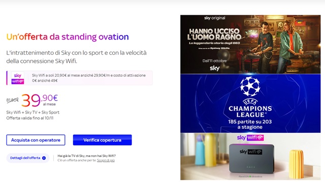 sky offerta da standing ovation