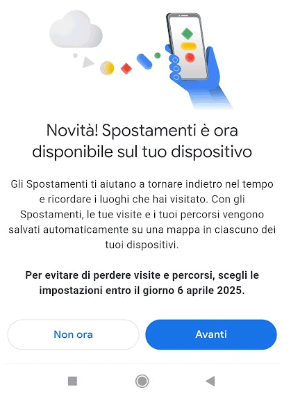 Preferenze Spostamenti Google Maps