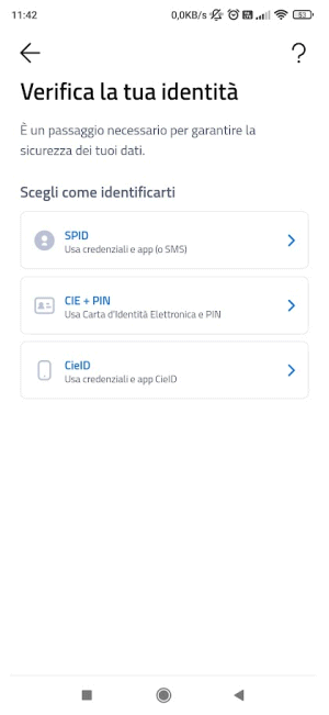 Verifica identità IT Wallet app IO