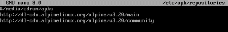 Alpine Linux: configurazione repository
