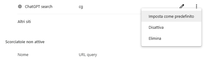 ChatGPT search: motore di ricerca predefinito