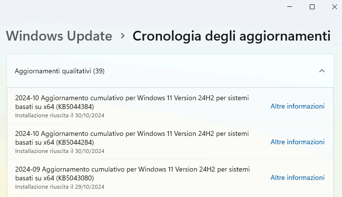 Cronologia aggiornamenti Critical Process Died