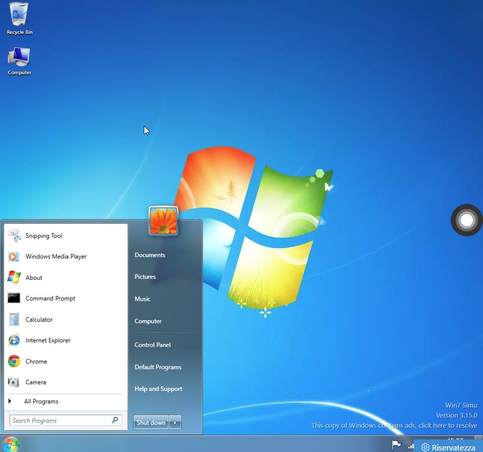 Desktop Windows 7 Simulator