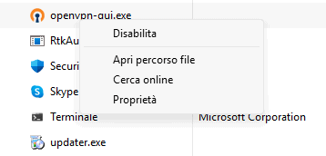 Disattivare programmi in avvio automatico Windows