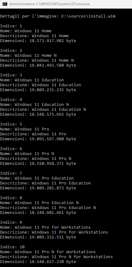 Edizioni Windows 11 file ISO