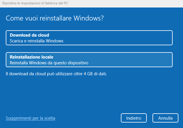 Formattare PC Windows 11