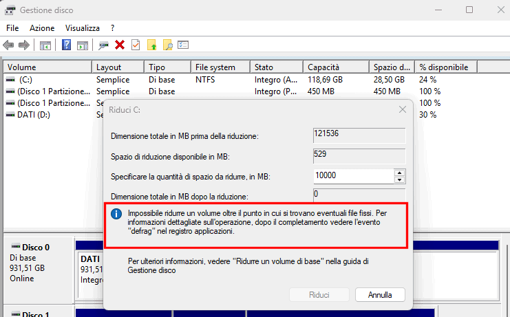 Messaggio Impossibile ridurre volume Windows