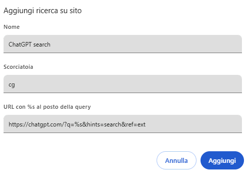 Ricerca browser ChatGPT search