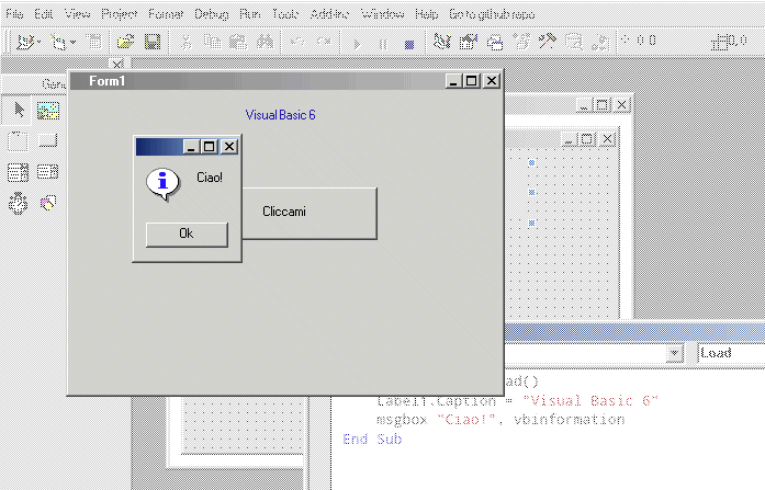 Programma Visual Basic in esecuzione