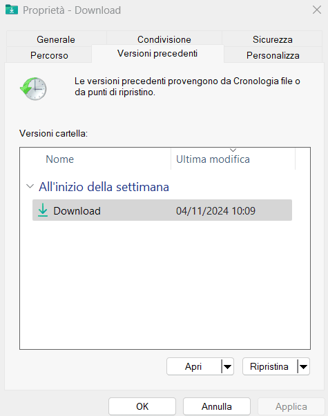 Versioni precedenti Windows 11