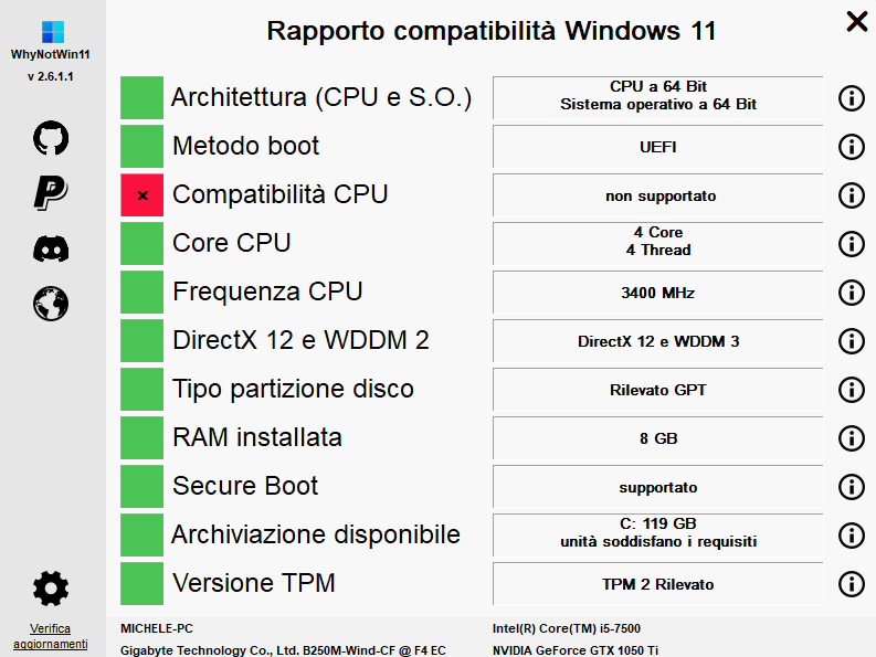 Processori compatibili Windows 11