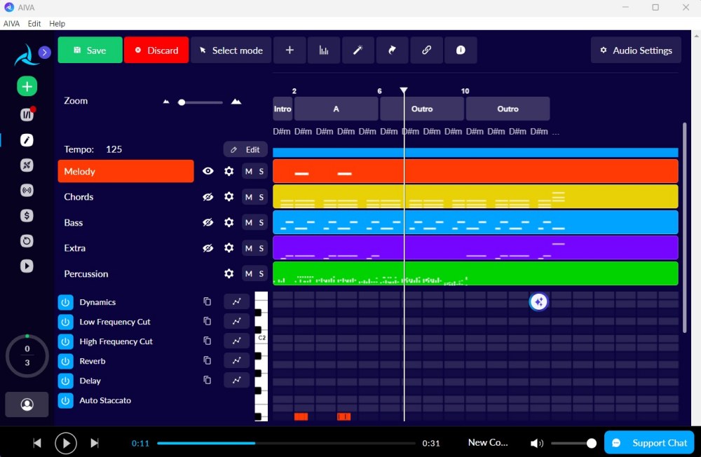 Arrangiamento brano musicale con AI AIVA