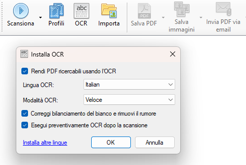 OCR PDF su immagini scannerizzate da stampante