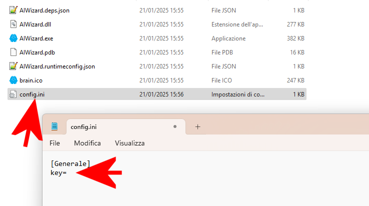 Configurazione stesura testi AI Windows