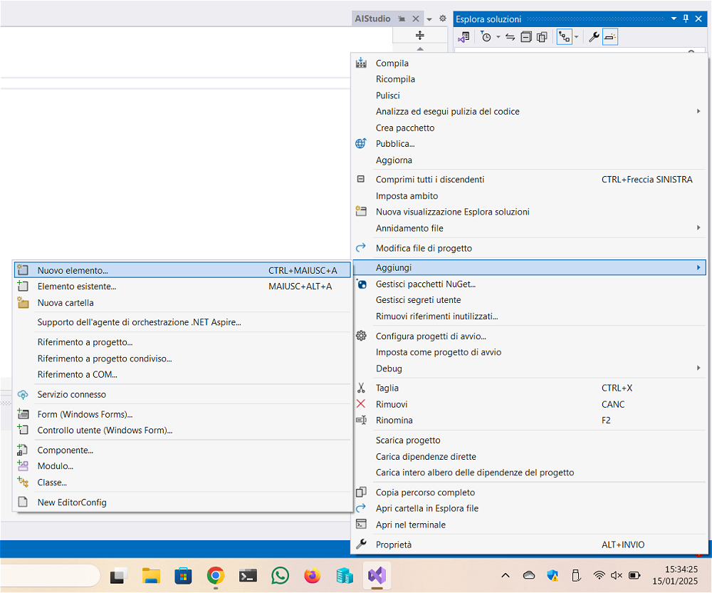 Form Visual Studio per Google Gemini