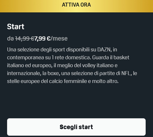 dazn start offerta