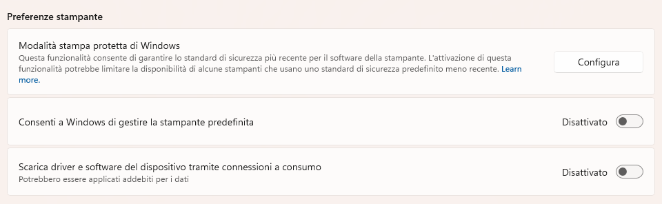 Modalità stampa protetta Windows 11