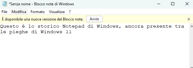 Blocco Note classico Windows