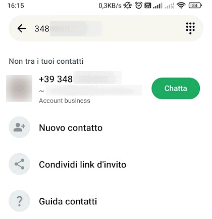 WhatsApp senza rubrica: ricerca contatto