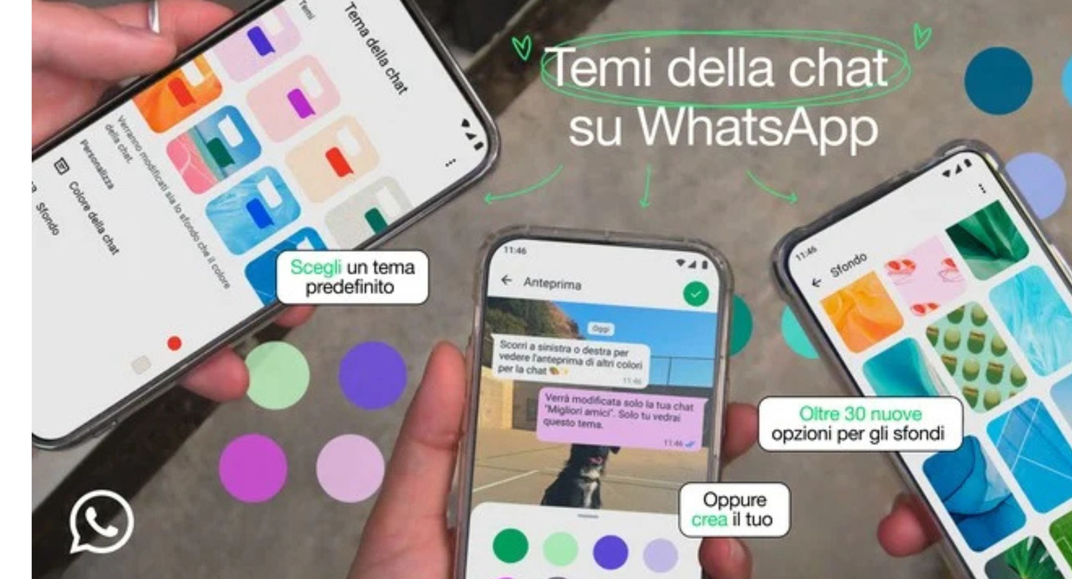 WhatsApp: temi e sfondi colorano la chat, sono ora disponibili per tutti