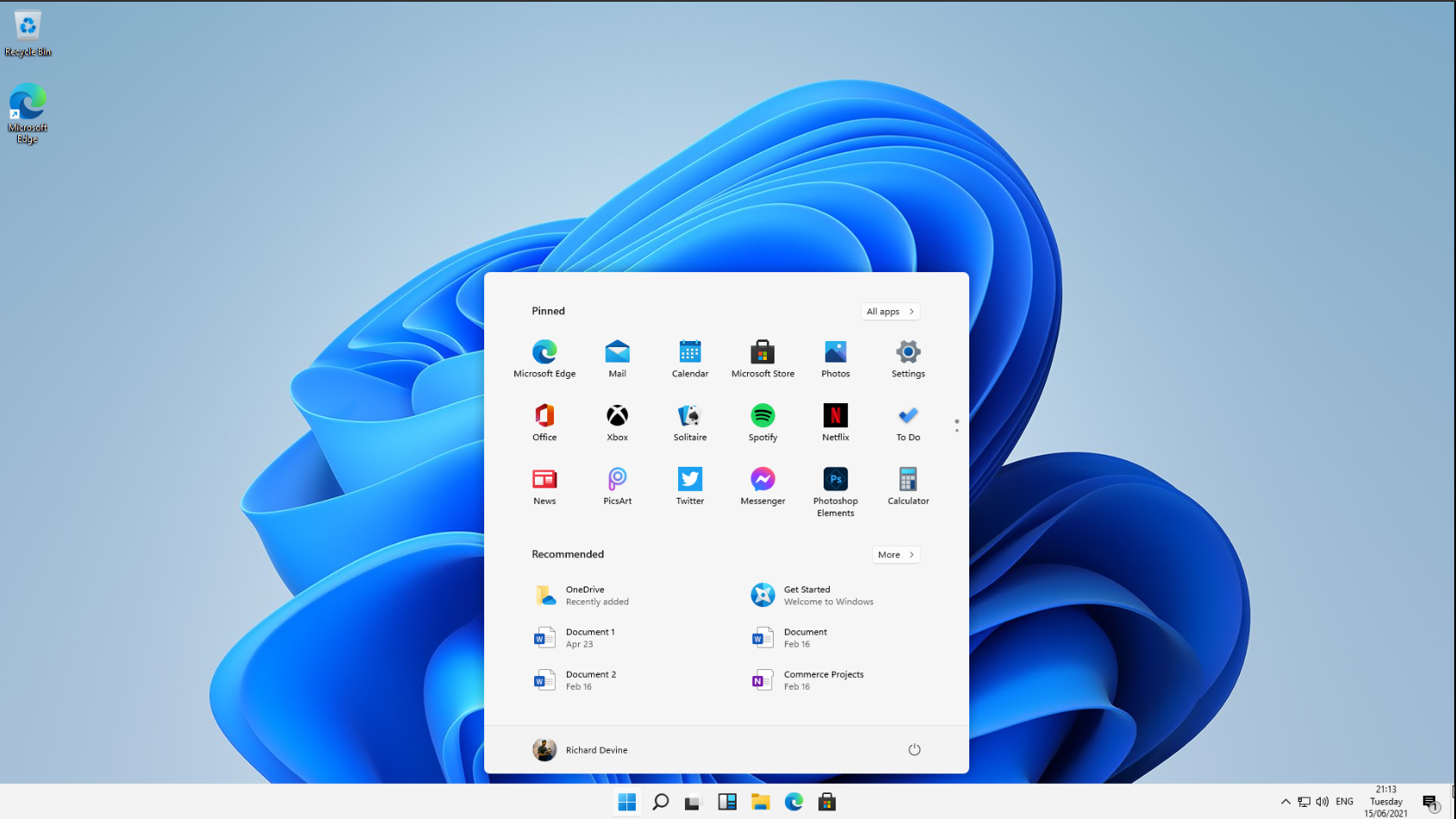 Windows 11 menu start 