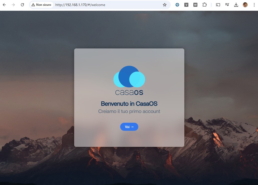 CasaOS login Web