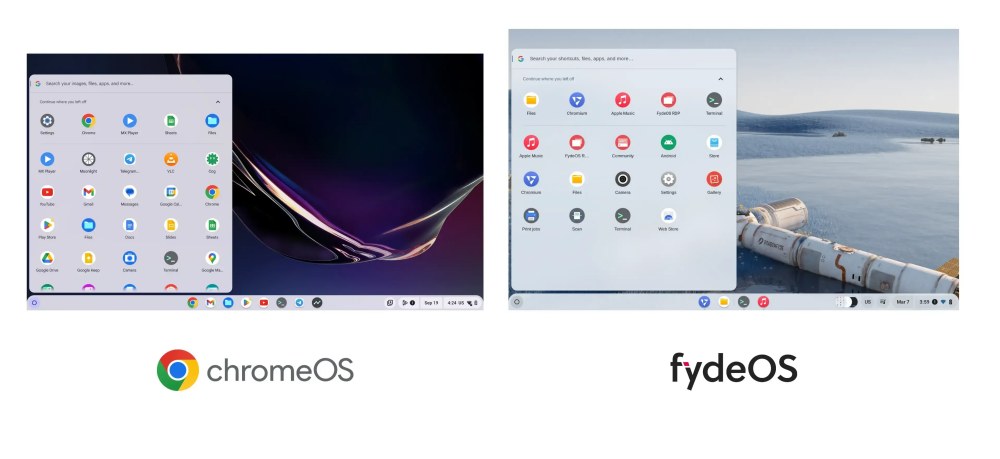 FydeOS vs ChromeOS