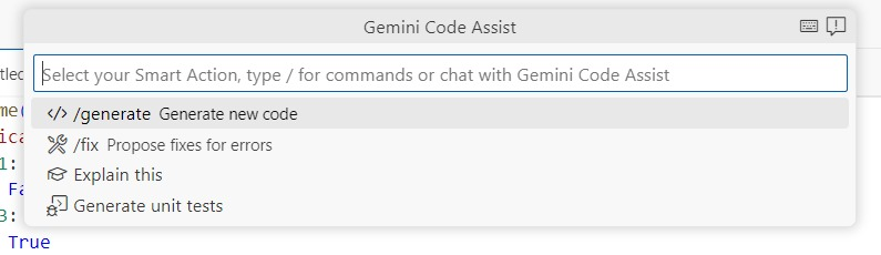 Suggerimenti Gemini Code Assist