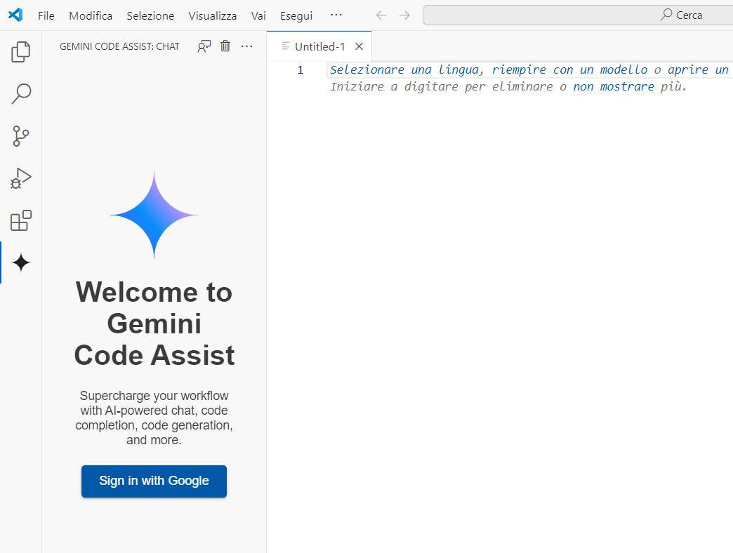 Installare Gemini Code Assist in Visual Studio Code