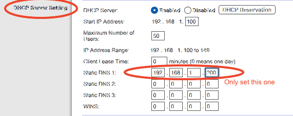 Impostazione DNS Pi-hole