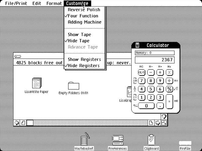 Interfaccia di Apple Lisa