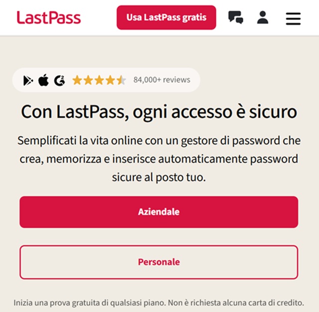 lastpass prova gratis