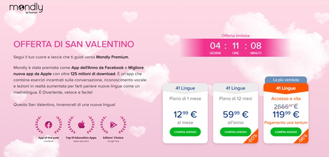 mondly offerta di san valentino