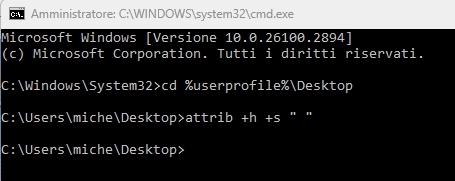 Cartella nascosta attrib