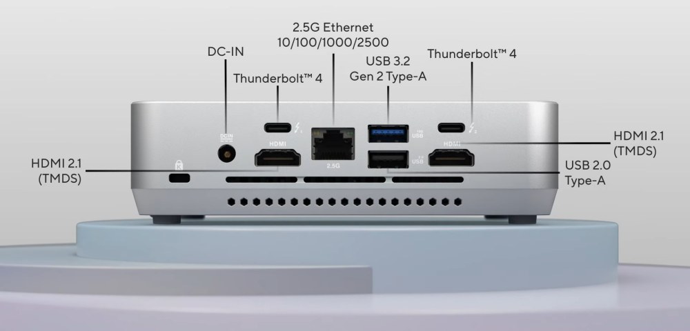 Porte Mini PC ASUS NUC 14 Pro Plus sul retro