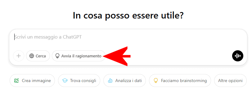 Avvio ragionamento ChatGPT