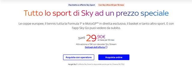 sport sky offerta