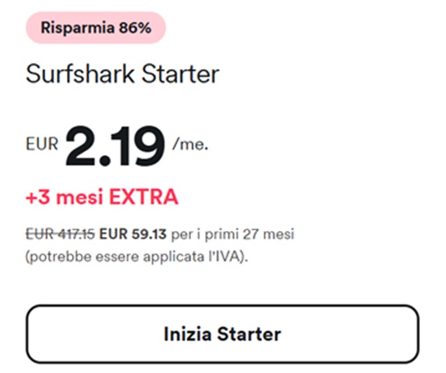 surfshark vpn offerta