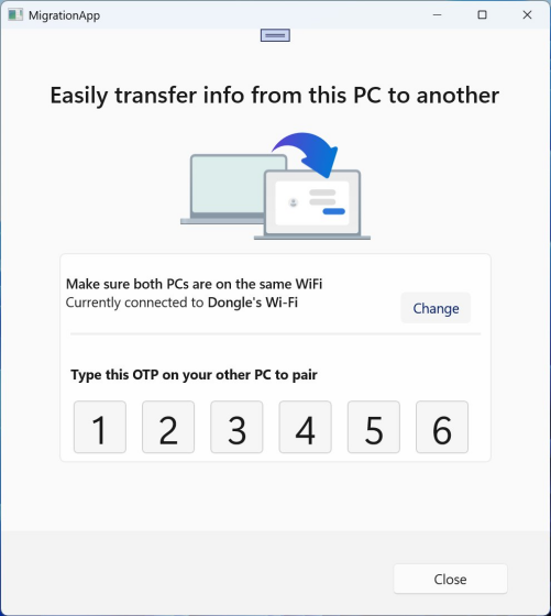 Trasferimento dati in rete locale con MigrationApp