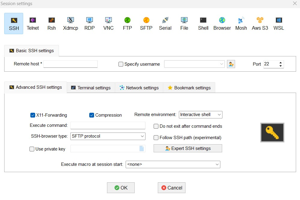 Connessione SSH con MobaXterm