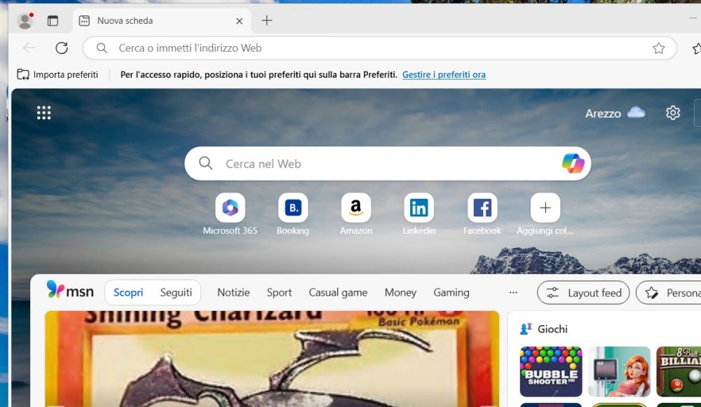 Finestra browser Microsoft Edge