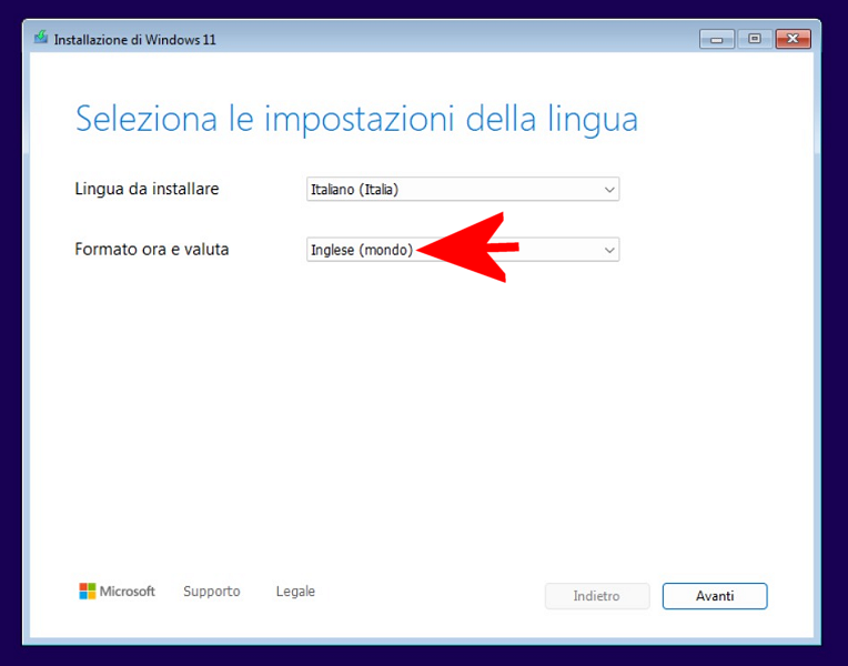 Installazione Windows 11 senza app inutili