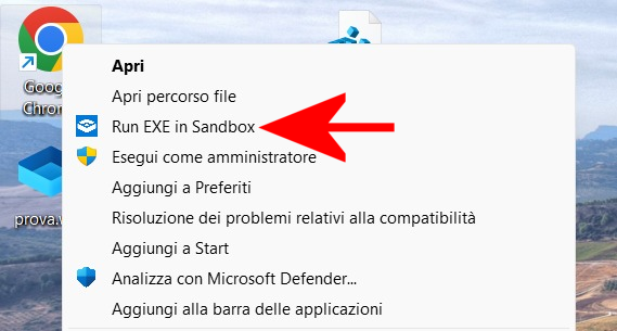 Inviare file eseguibili a Windows Sandbox