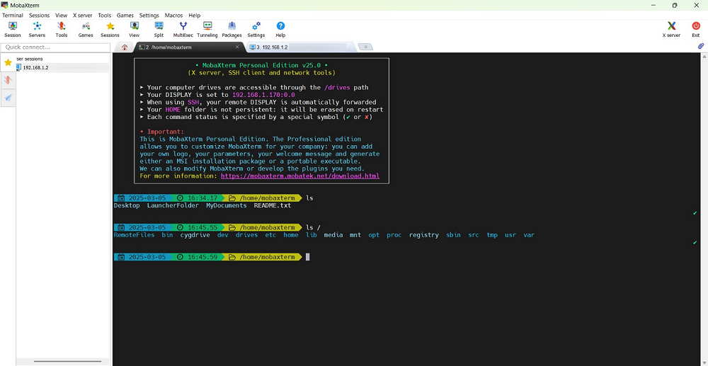 MobaXterm interfaccia